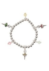 entrancing small girl pink ballerina charm bracelet for babies